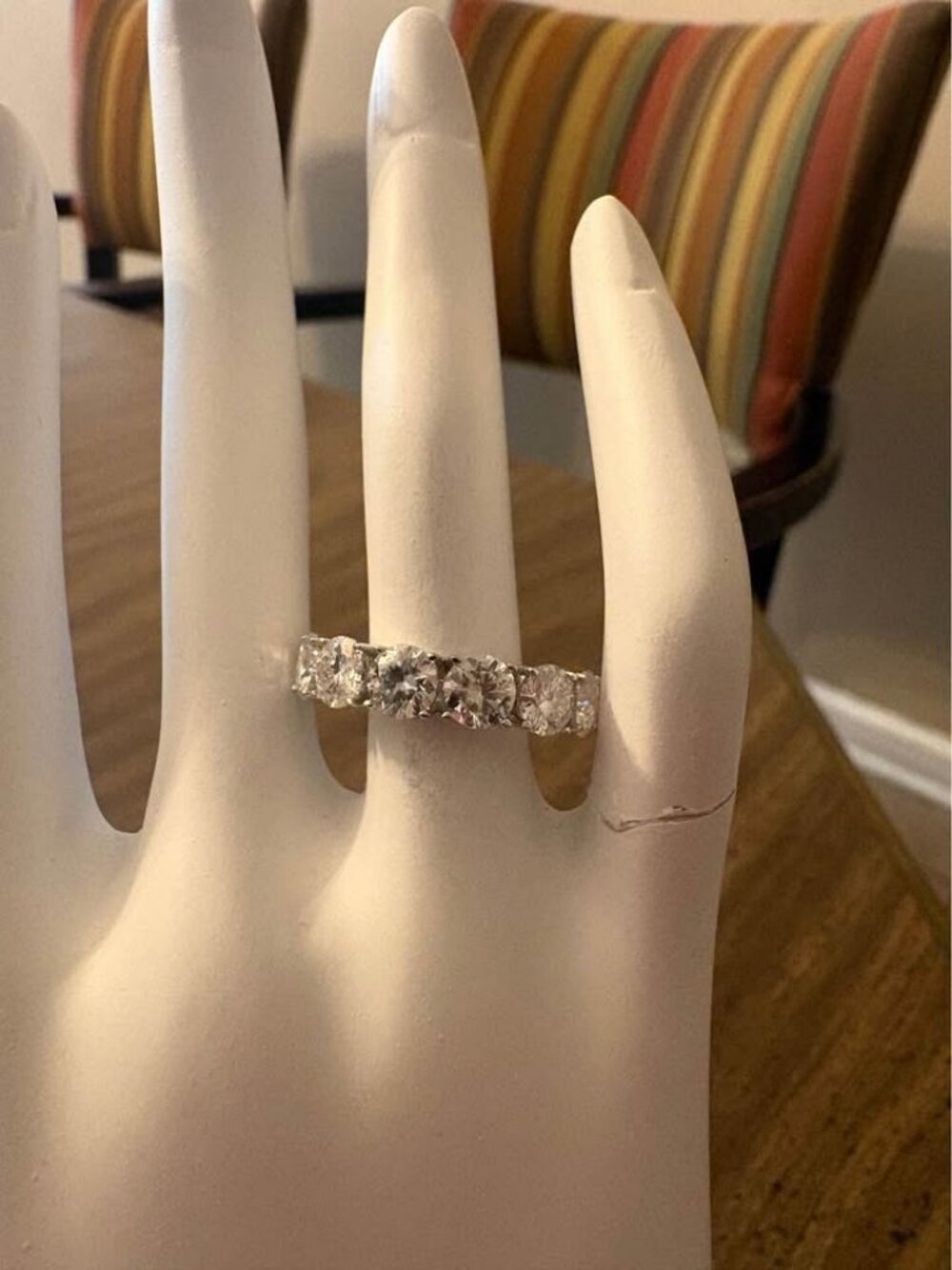 Sterling Silver 6.30CT Moissanite Eternity Ring Size 6